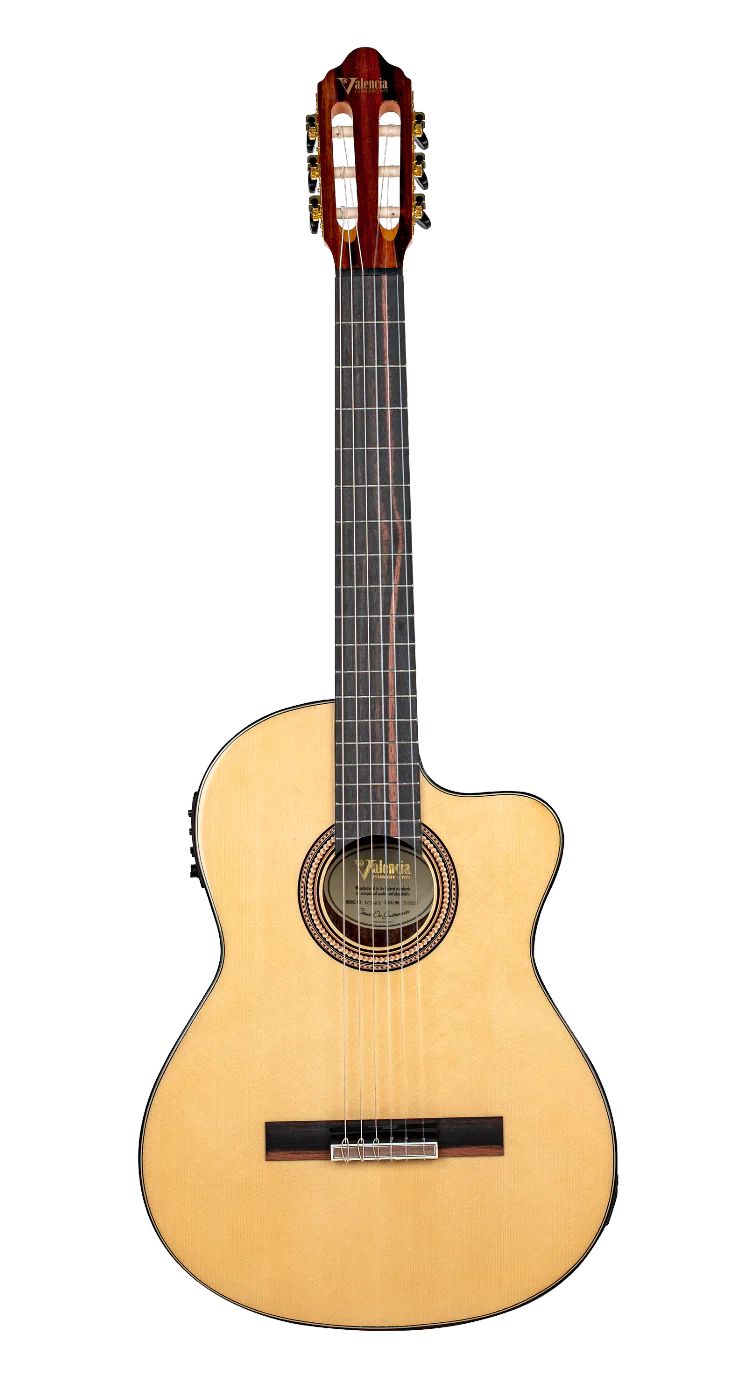 Valencia VC564CE Full Size Classical Guitar with Pickup in Natural High Gloss - Image 10
