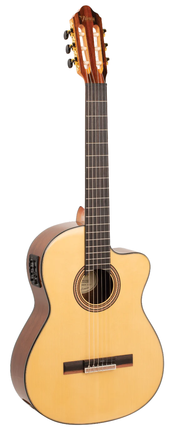 Valencia VC564CE Full Size Classical Guitar with Pickup in Natural High Gloss - Image 11