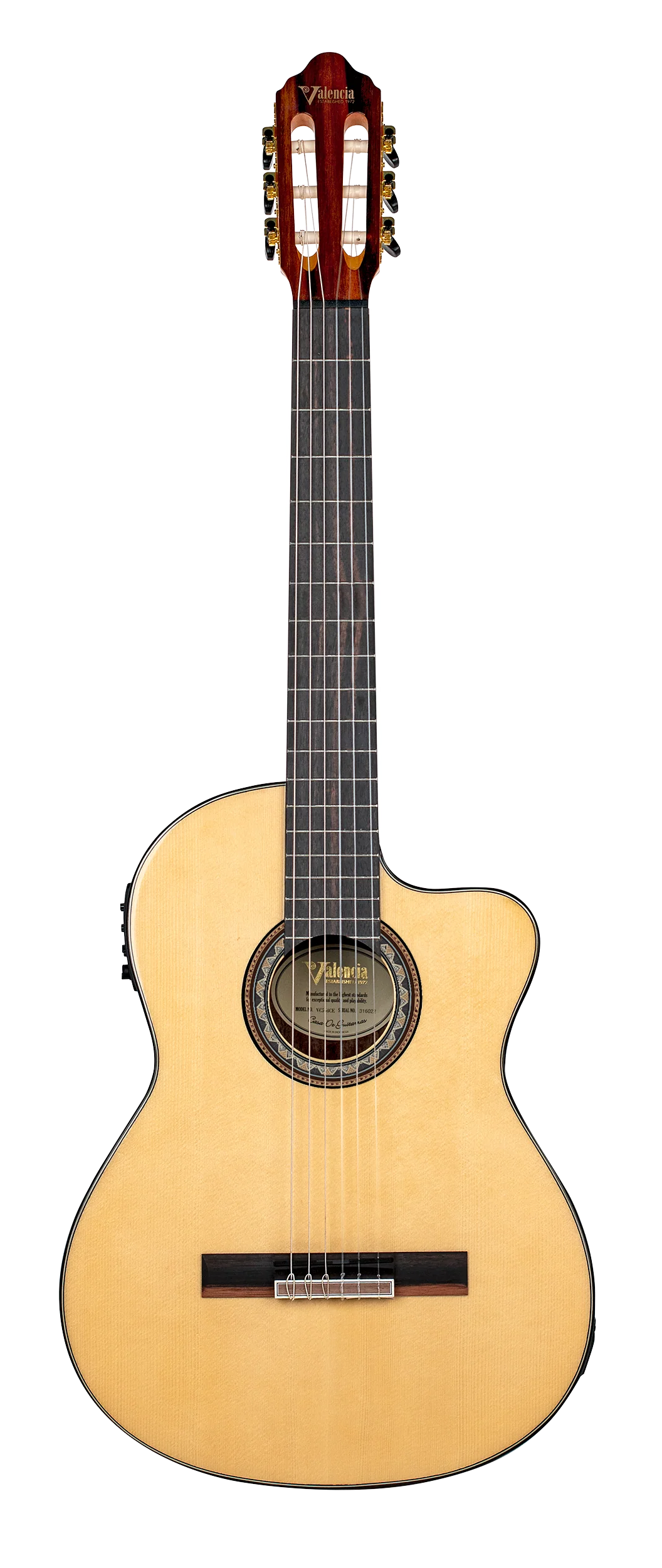 Valencia VC564CE Full Size Classical Guitar with Pickup in Natural High Gloss - Image 2