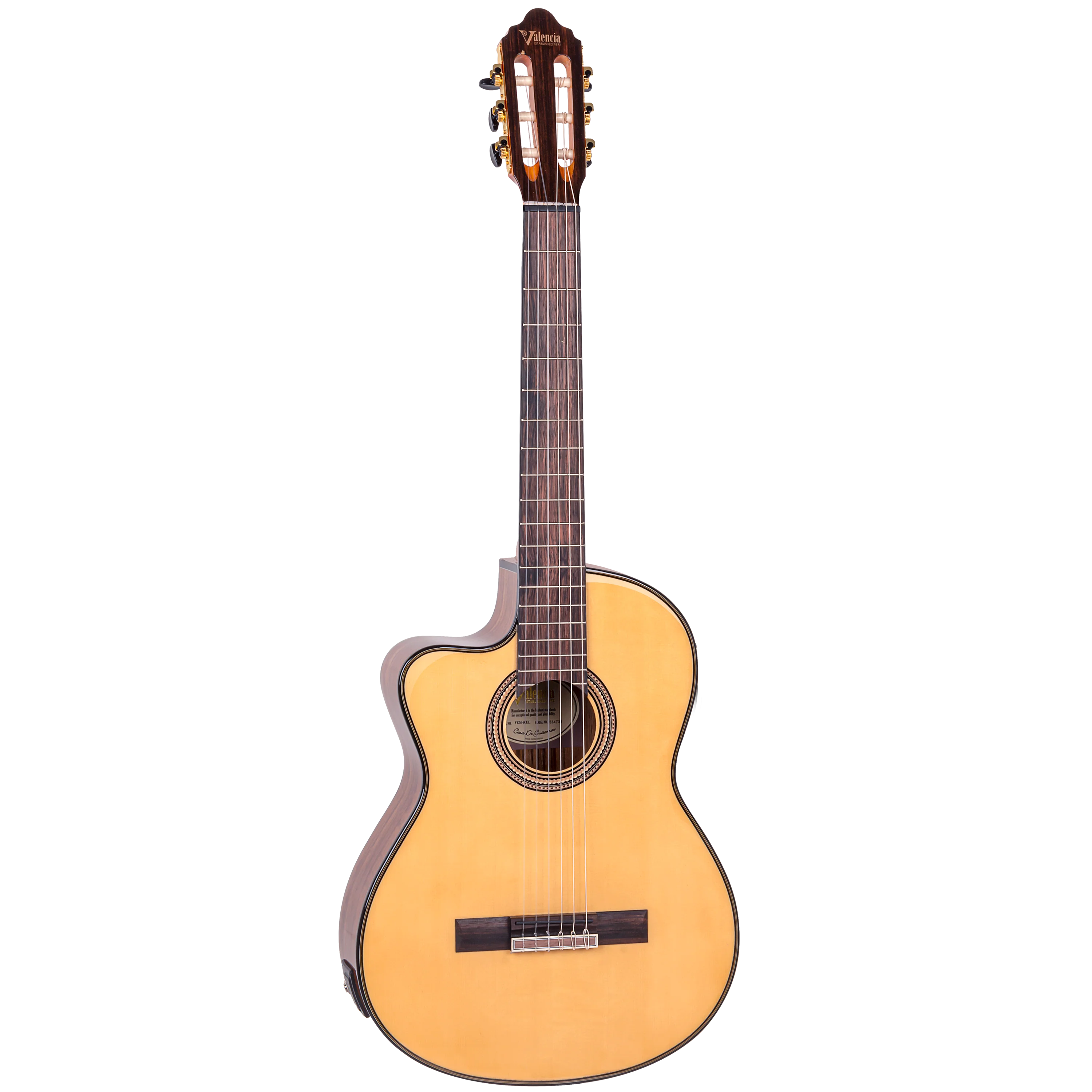 Valencia VC564CEL Full Size Left Hand Classical Guitar with Pickup in  Natural High Gloss