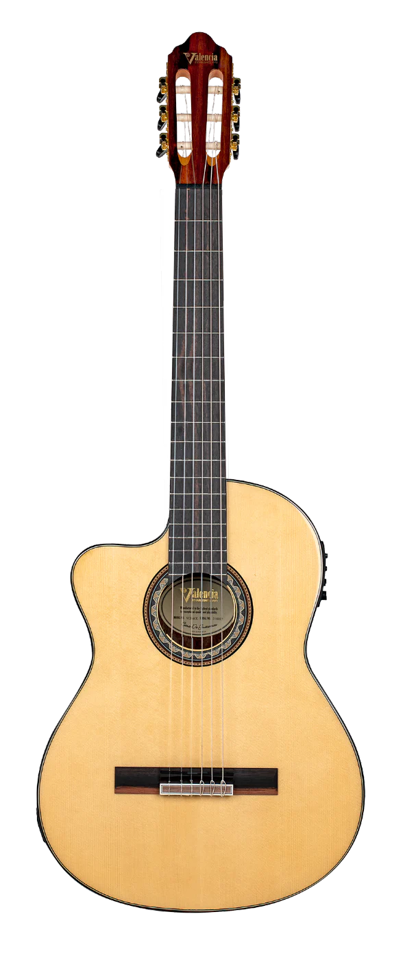 Valencia VC564CEL Full Size Left Hand Classical Guitar with Pickup in  Natural High Gloss - Image 10