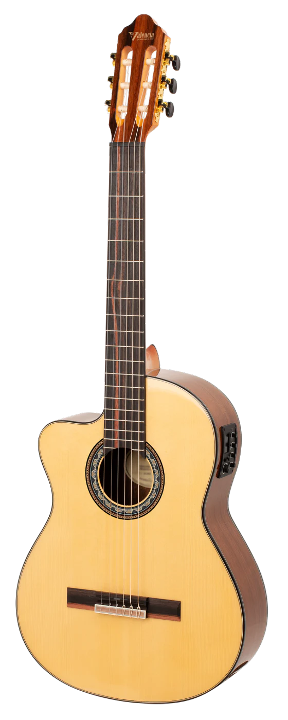 Valencia VC564CEL Full Size Left Hand Classical Guitar with Pickup in  Natural High Gloss - Image 11