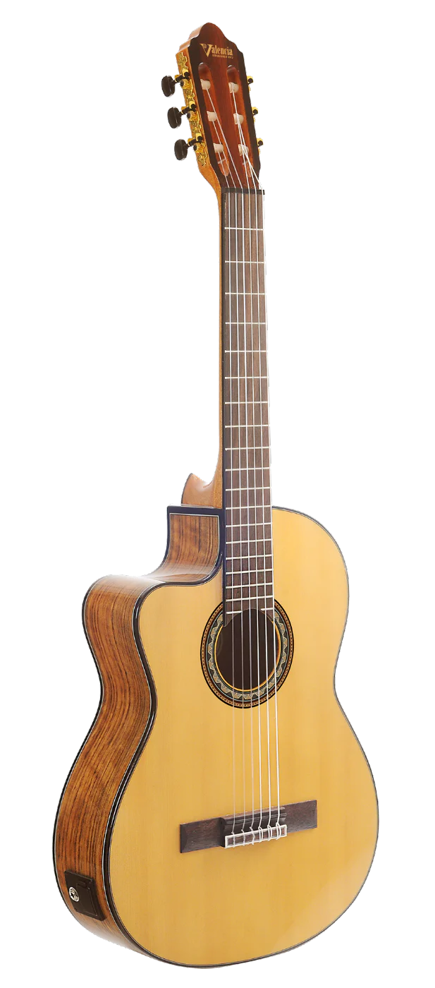 Valencia VC564CEL Full Size Left Hand Classical Guitar with Pickup in  Natural High Gloss - Image 12