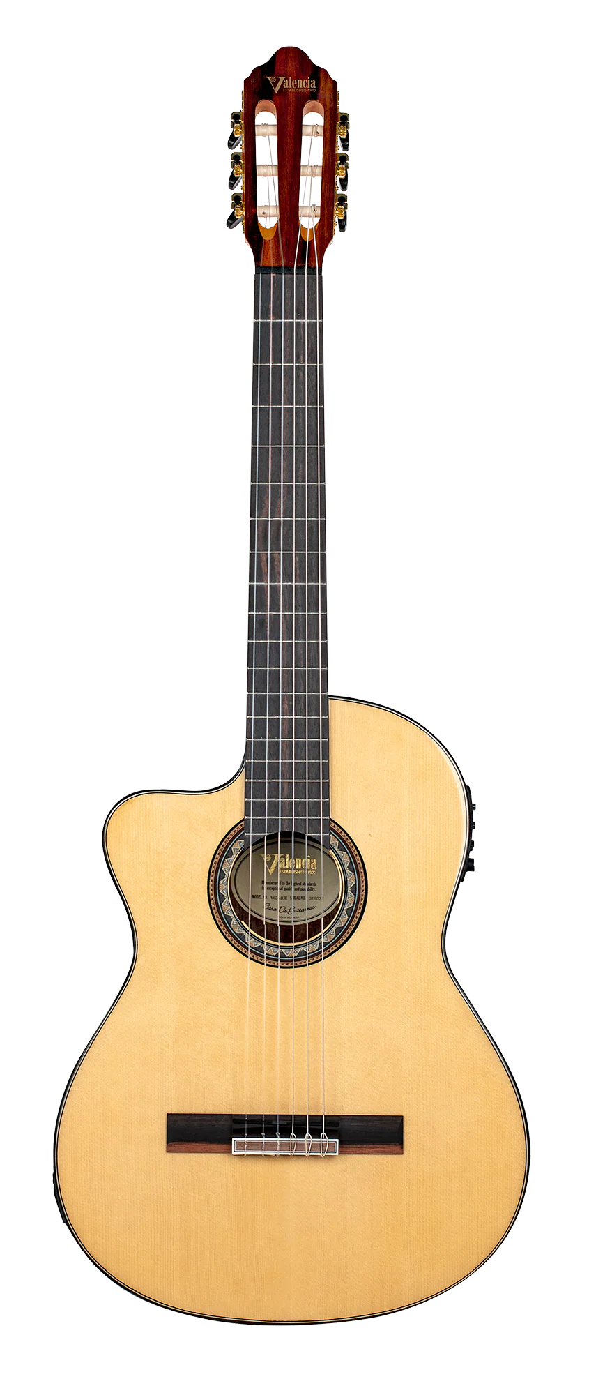 Valencia VC564CEL Full Size Left Hand Classical Guitar with Pickup in  Natural High Gloss - Image 4