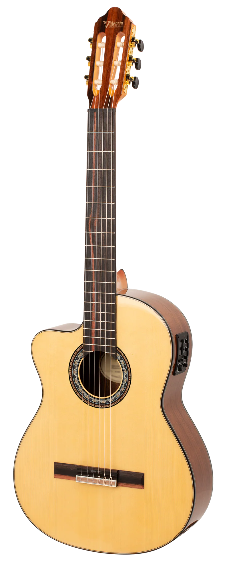 Valencia VC564CEL Full Size Left Hand Classical Guitar with Pickup in  Natural High Gloss - Image 5