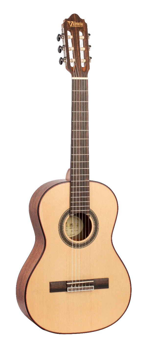 Valencia VC703 3/4 Size Solid Top Classical Guitar in Natural Satin - Image 11