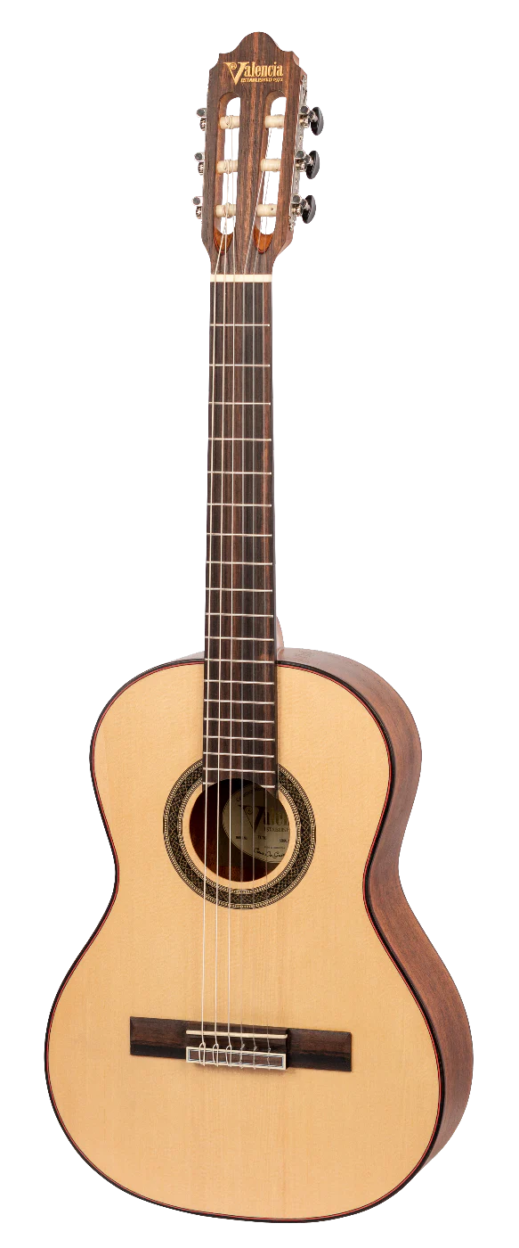 Valencia VC703 3/4 Size Solid Top Classical Guitar in Natural Satin - Image 12