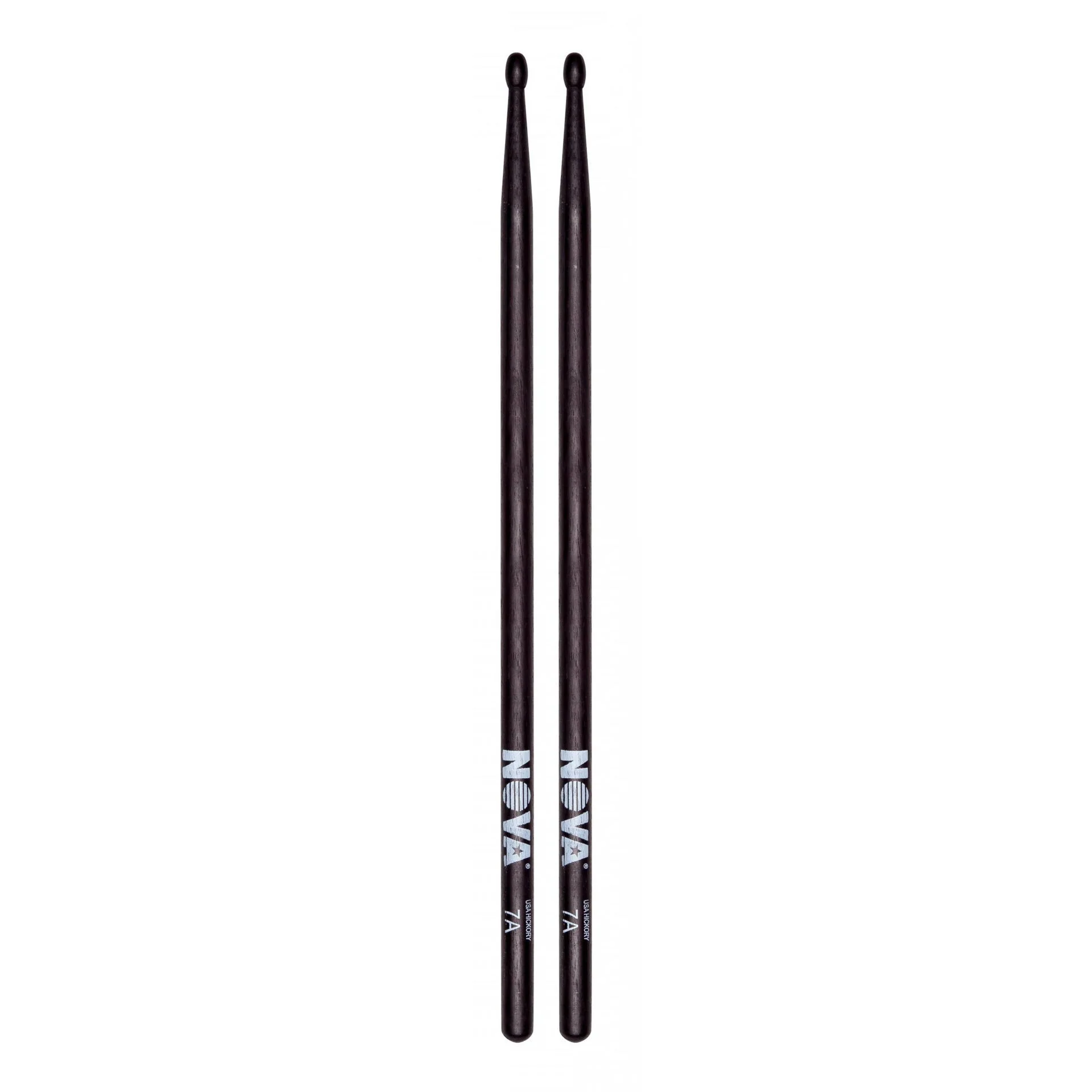Vic Firth 7A in Black with NOVA imprint - Wood Tip Drumsticks - Image 2