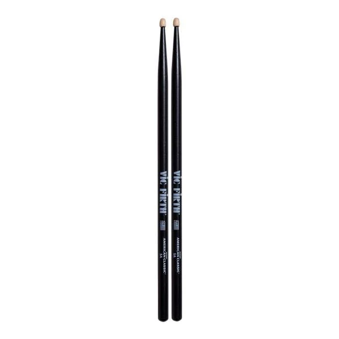 Vic Firth American Classic 5A Wood Tip Drumsticks Black Finish