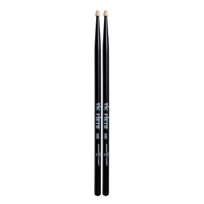 Vic Firth American Classic 5B Wood Tip Drumstick Black Finish