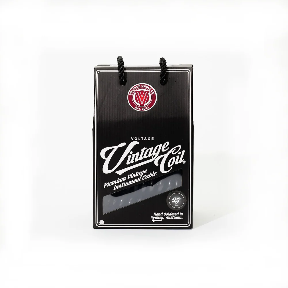Voltage Vintage Coil Black 25ft G&H USA Plugs ST/ST Australian Made Guitar cable. - Image 3