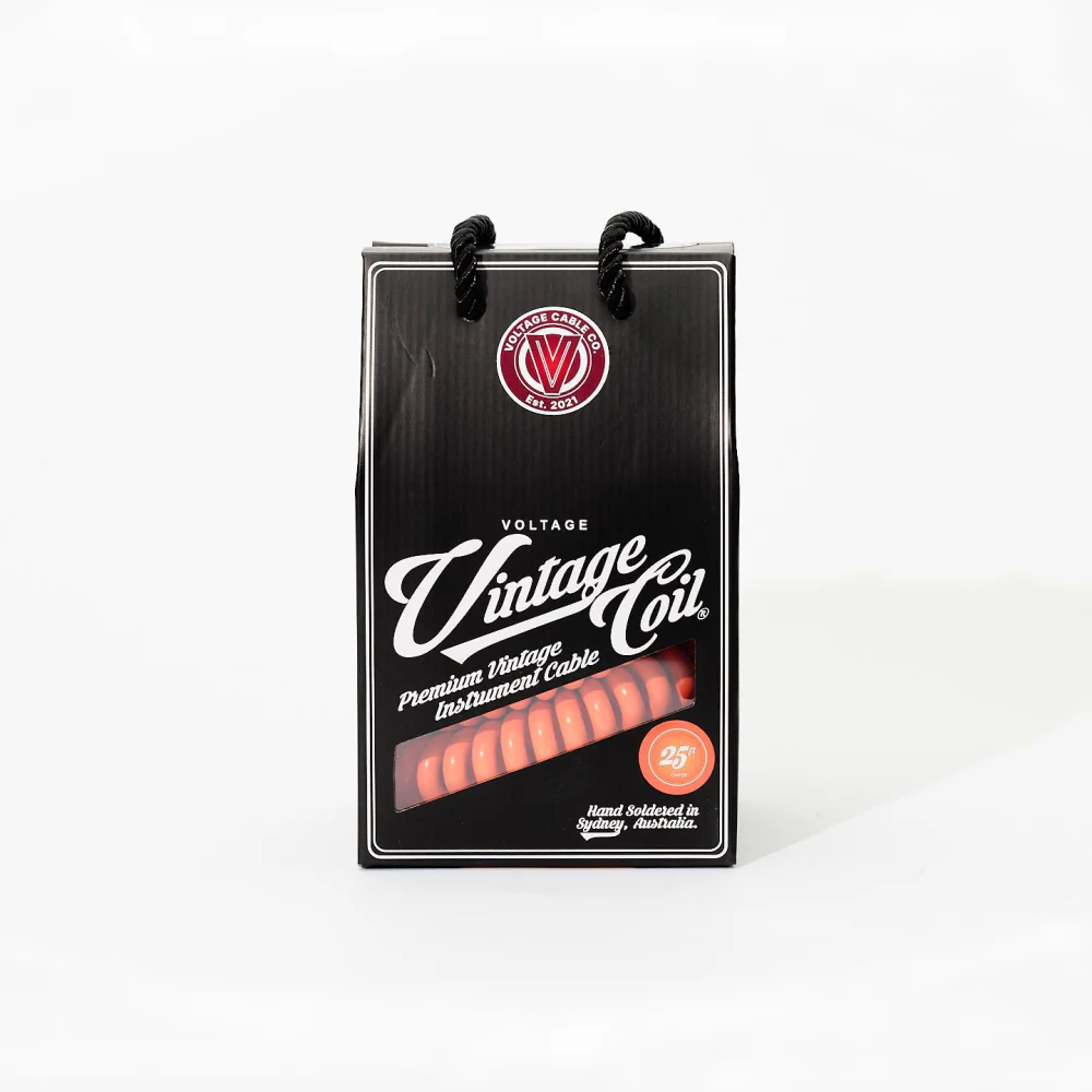 Voltage Vintage Coil Orange 25ft G&H USA Plugs ST/ST Australian Made Guitar Cable - Image 3