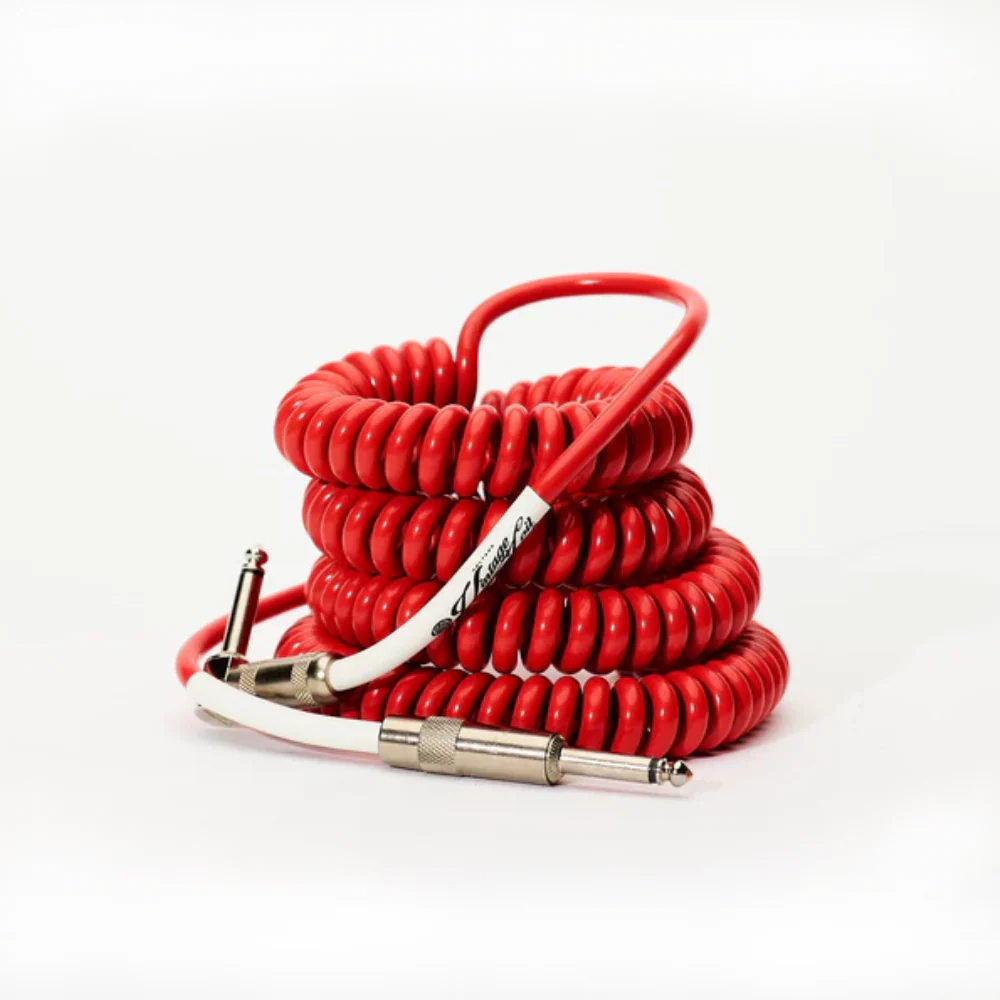 Voltage Vintage Coil Red 25ft G&H USA Plugs ST/RA Australian Made Guitar cable - Image 3