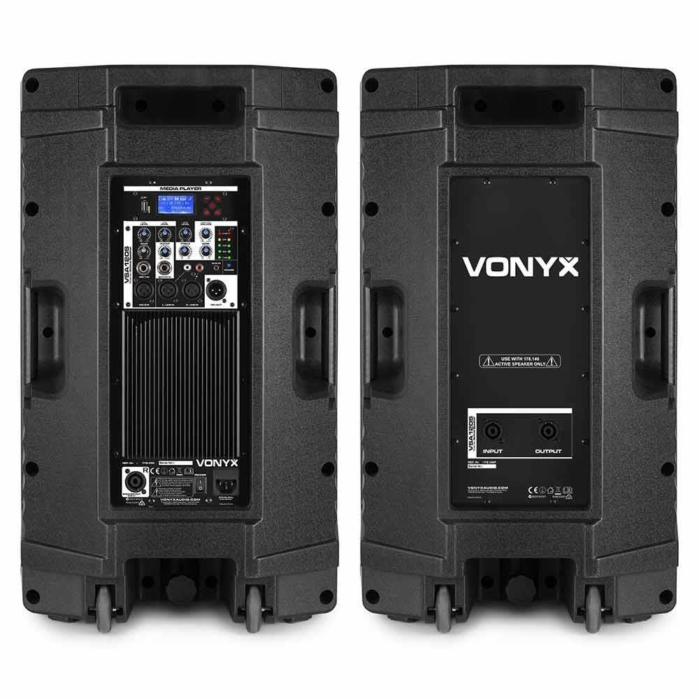 Vonyx VSA120S 800W 12 Active Stereo PA Speaker Set with Bluetooth - Image 4