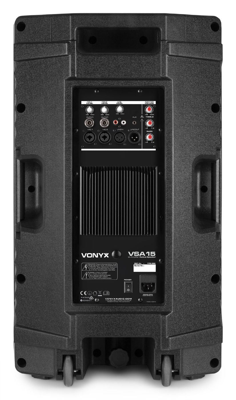 Vonyx VSA15 BiAmp Active 15 Inch PA Speaker - 1000W - Image 2