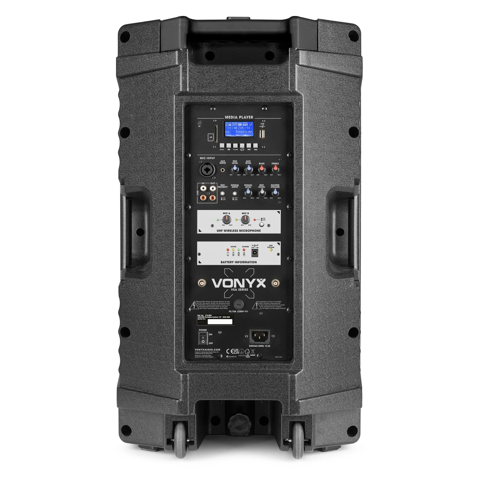 Vonyx VSA500 12? Portable PA Speaker with Wireless Mics - Image 7