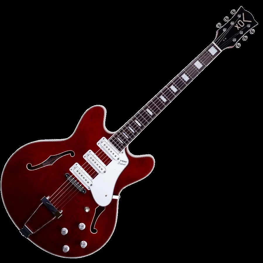 Vox Bobcat S66 Semi-Hollow Electric Guitar in Cherry Red - Image 3