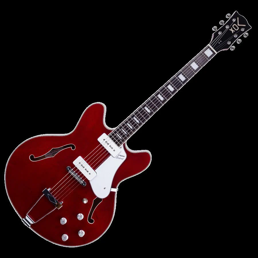 Vox Bobcat V90 Semi-Hollow Electric Guitar in Cherry Red - Image 6