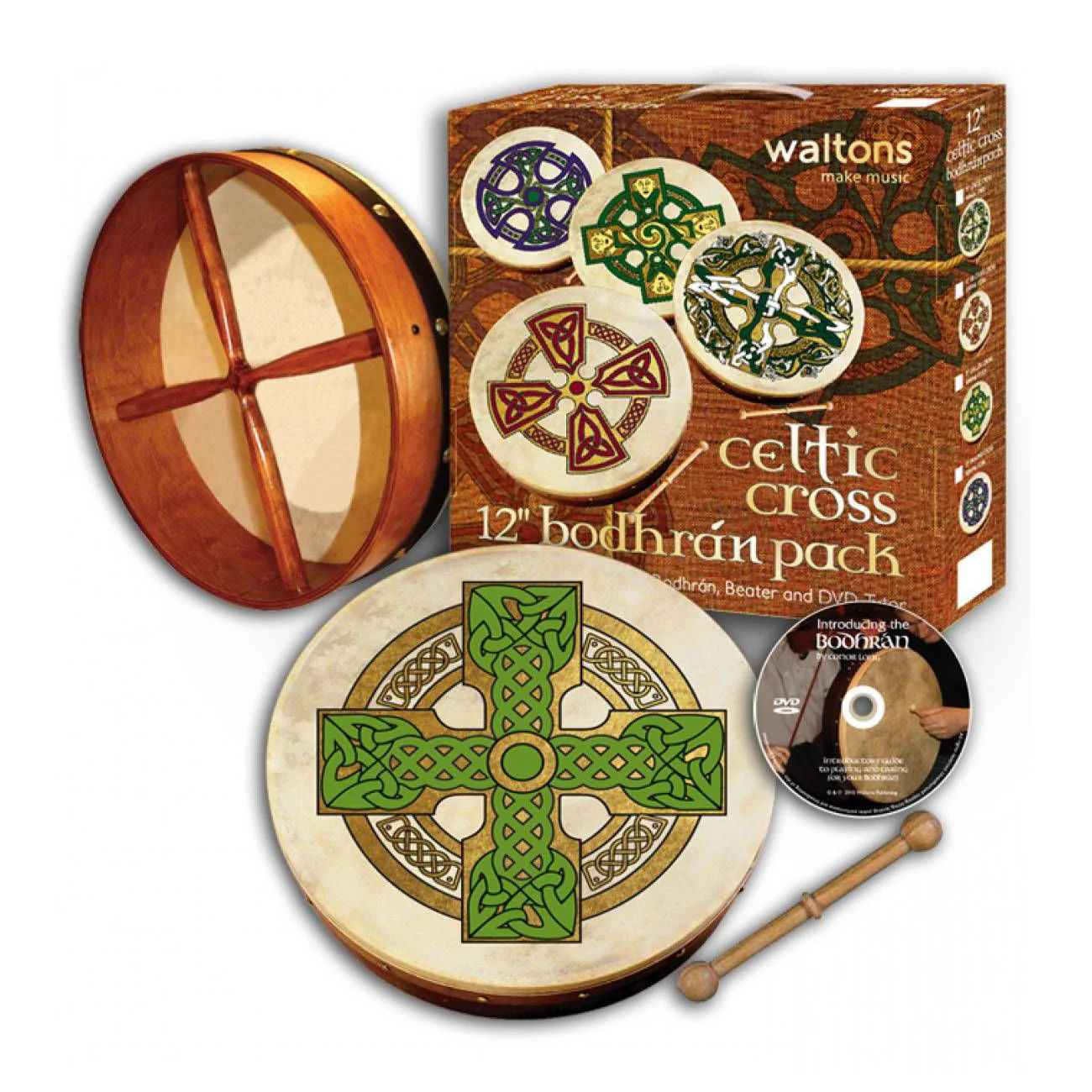 Waltons DWP2512 18in ‚ÄúCloghan Cross‚Äù Print Bodhran Pack - Image 2