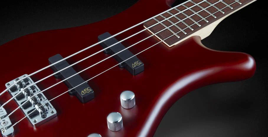 Warwick Corvette Basic 4-String Bass Guitar in Burgundy Red Transparent Satin - Image 4