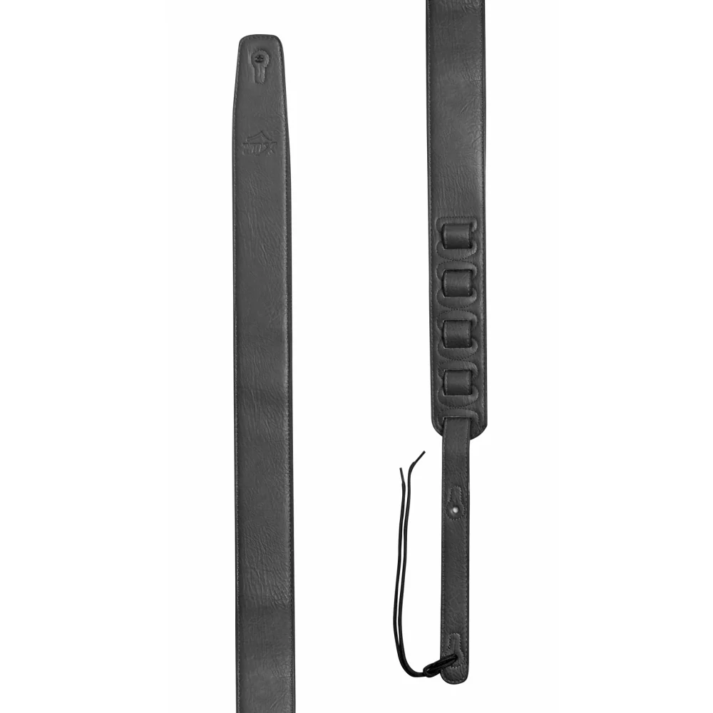 XTR 2.5" Classic Soft Padded Leather Guitar Strap - Black - Image 3