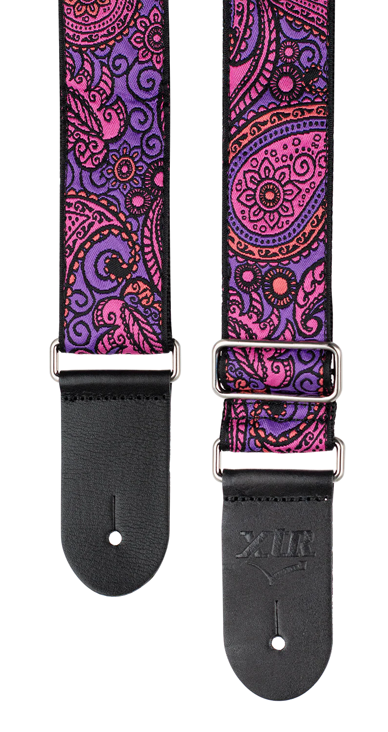 XTR - 2 Deluxe Woven Jacquard Poly Cotton Strap - Paisley Purple and Pink
