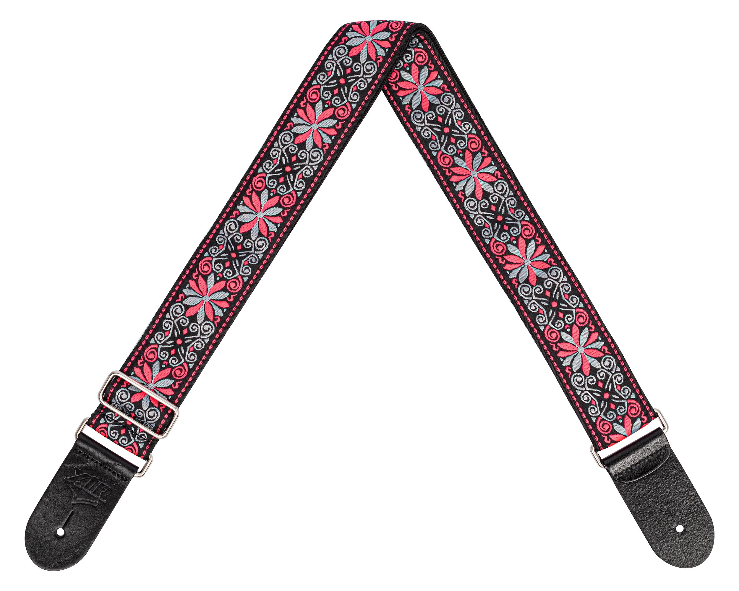 XTR - 2" Deluxe Woven Jacquard Poly Cotton Strap - Pink/Grey Floral