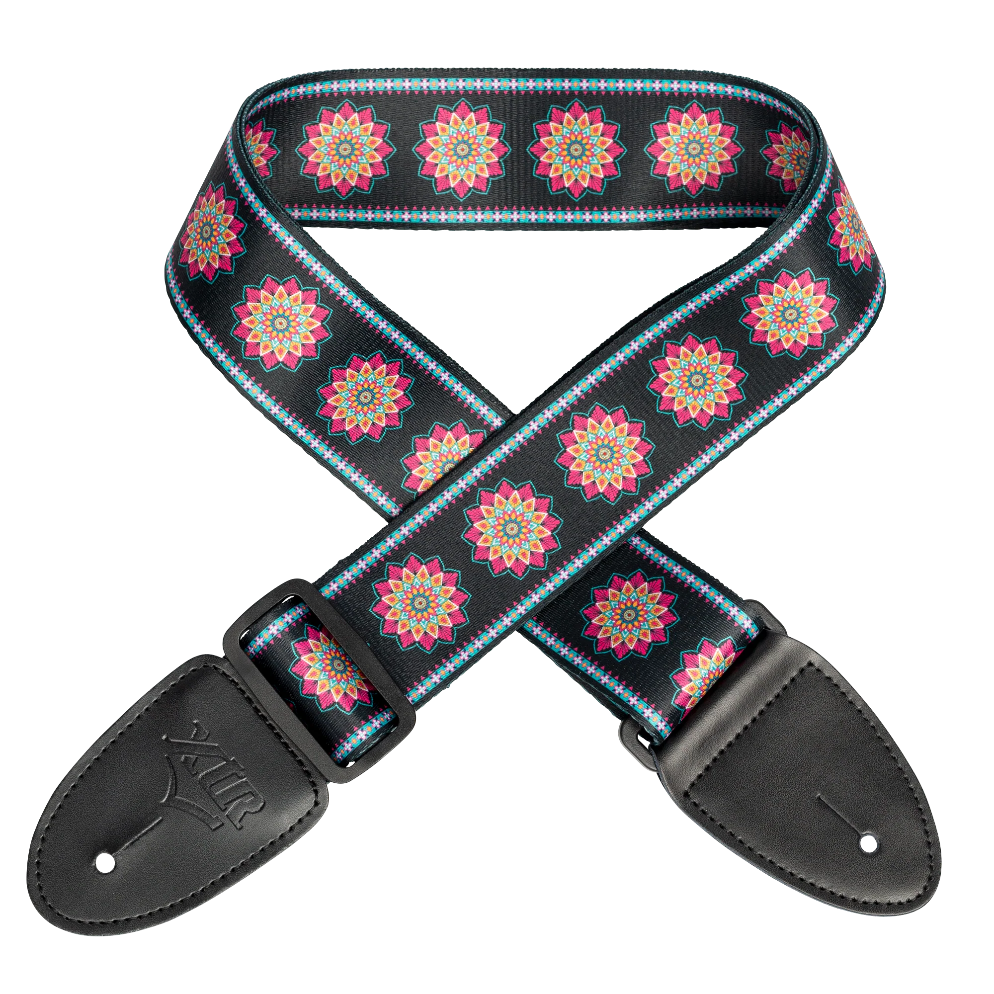 XTR 2 Mandala Art Series Guitar Strap - Purple/Black