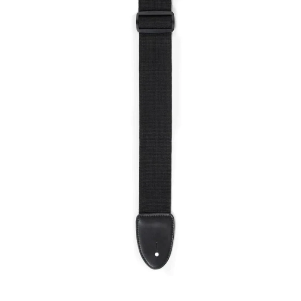 XTR 2" Poly Web Guitar Strap with Leather Ends - Black - Image 2
