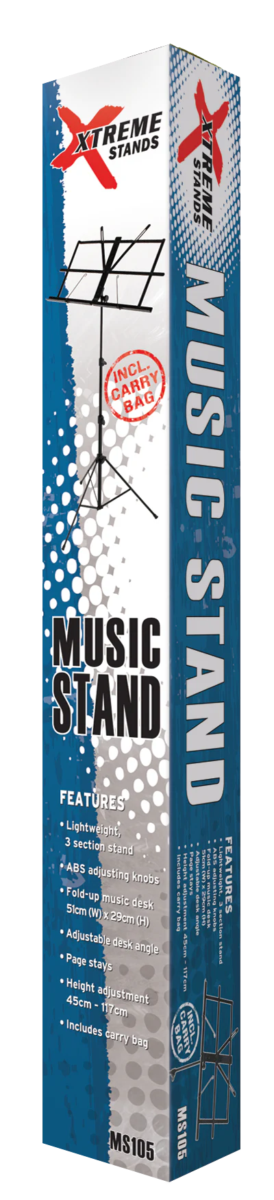 Xtreme MS105 Lightweight Music Stand with bag - Black - Image 3