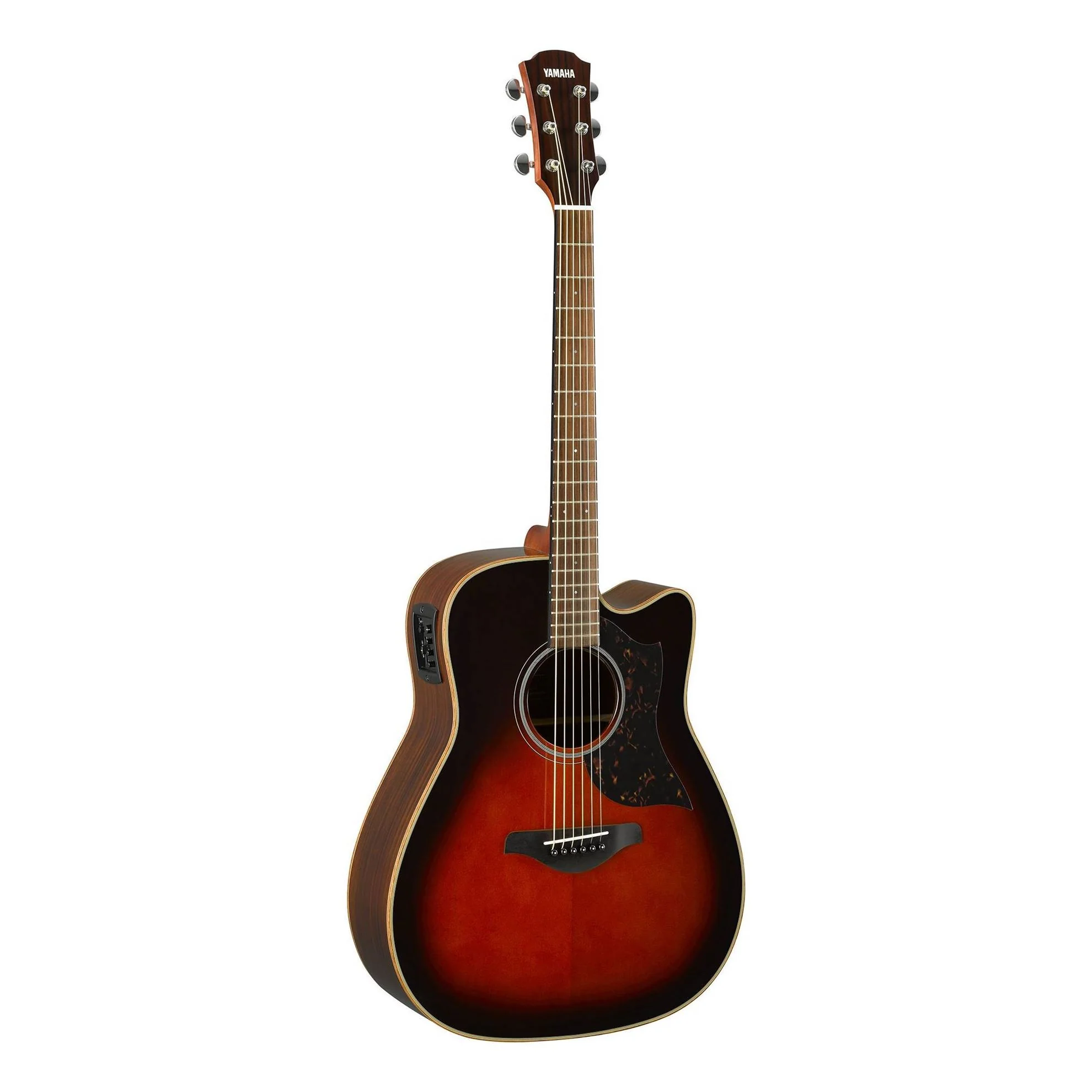 Yamaha A1R Dreadnought Acoustic Guitar with Rosewood Back & Sides & Pickup in Brown Sunburst