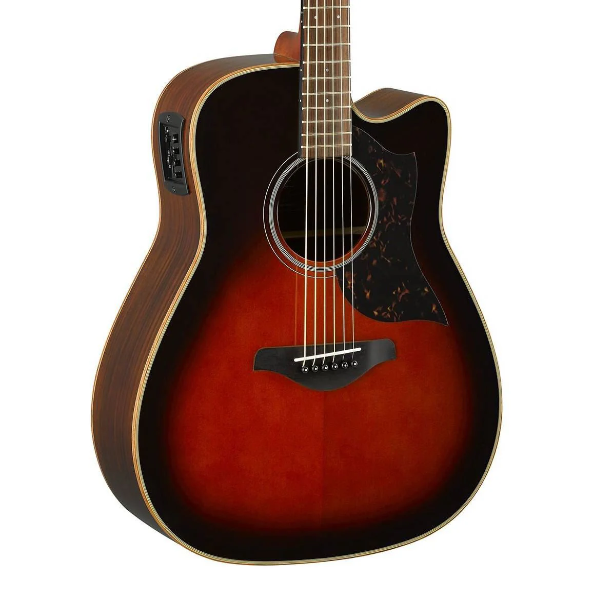 Yamaha A1R Dreadnought Acoustic Guitar with Rosewood Back & Sides & Pickup in Brown Sunburst - Image 3