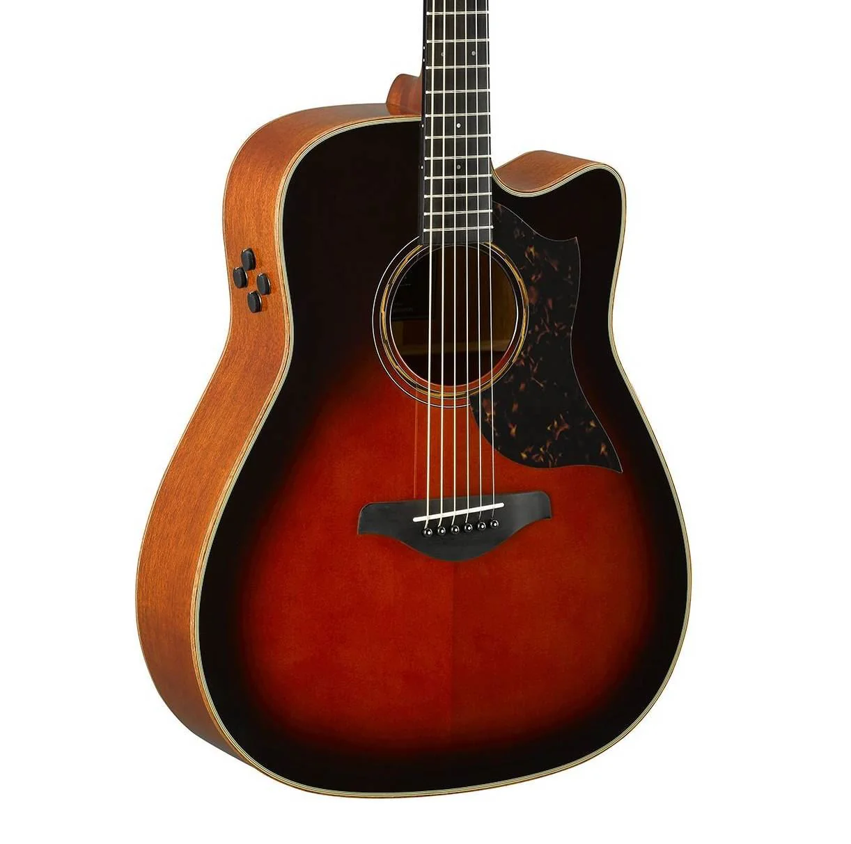 Yamaha A3M Dreadnought Acoustic Guitar with Mahogany Back & Sides & Pickup in Brown Sunburst - Image 3