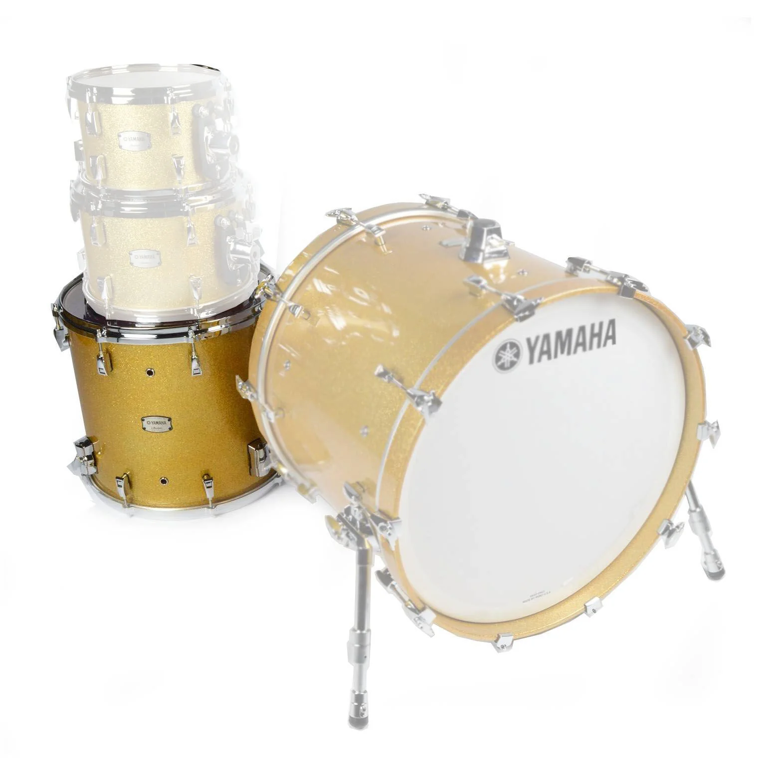 Yamaha Absolute Hybrid Maple 14 x 13 Inch Floor Tom in Gold Champagne Sparkle