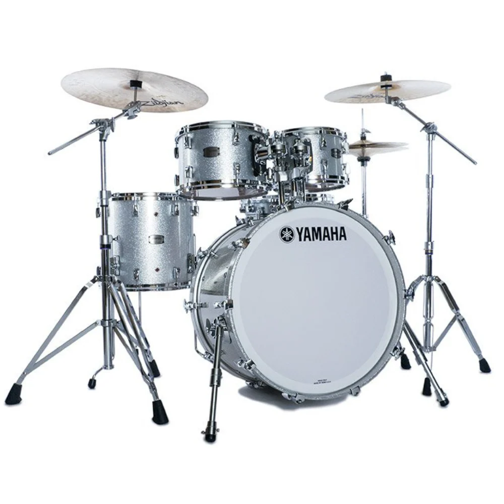 Yamaha Absolute Hybrid Maple 22/10/12/16+14S 4pc Drum Shell Pack - Silver Sparkle - Image 2