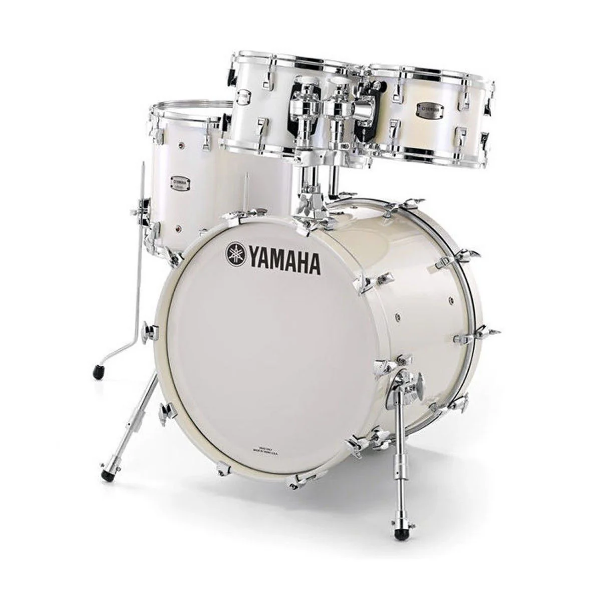 Yamaha Absolute Hybrid Maple 5-Piece Euro Drum Kit with Snare Drum, TH945B and HW880 Hardware Set - Polar White - Image 5