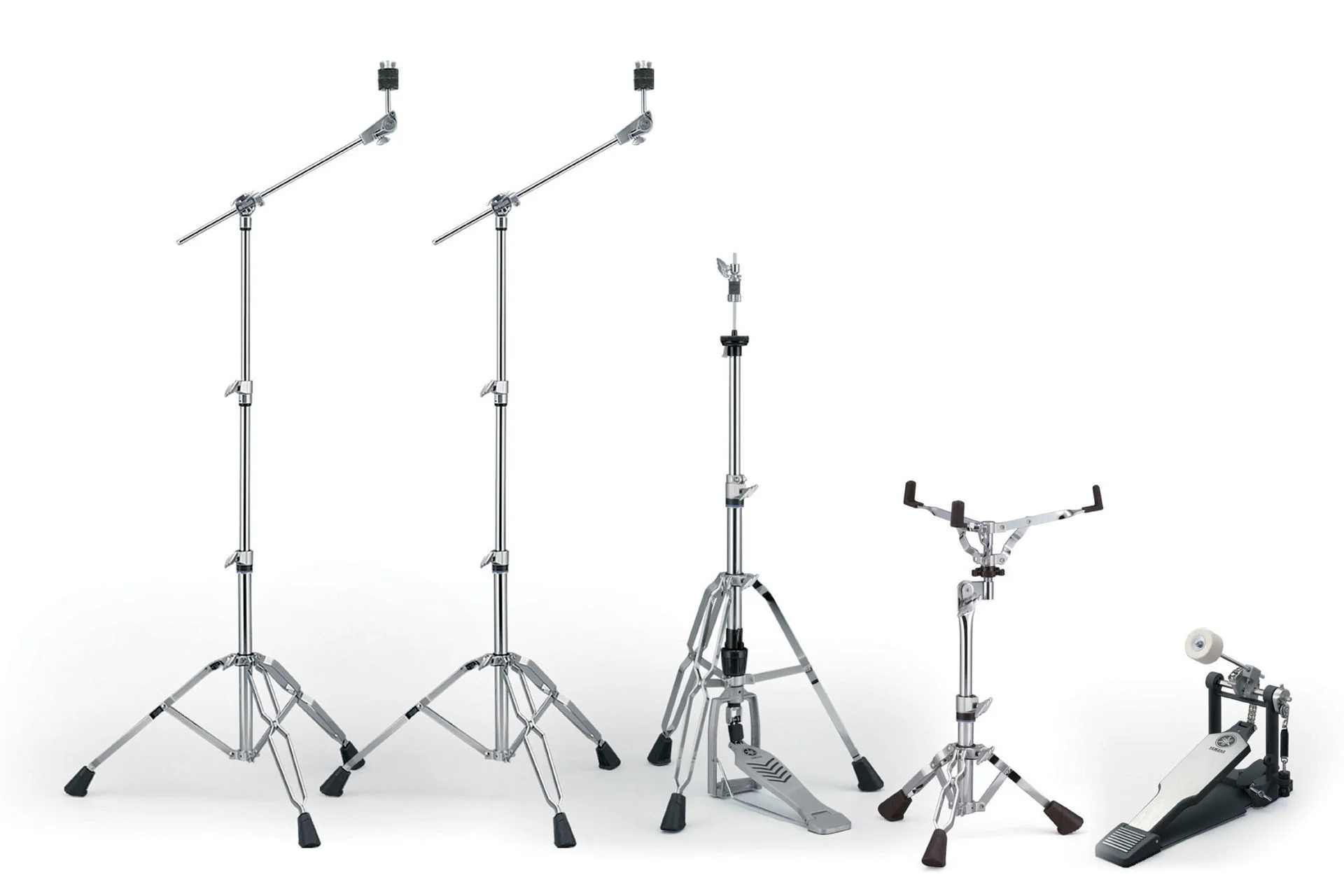 Yamaha Absolute Hybrid Maple 5-Piece Euro Drum Kit with Snare Drum, TH945B and HW880 Hardware Set - Polar White - Image 6
