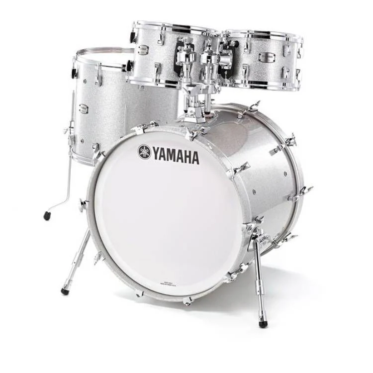 Yamaha Absolute Hybrid Maple 5 Piece Euro Drum Kit with Snare Drum, TH945B and HW880 Hardware Set - Silver Sparkle - Image 2