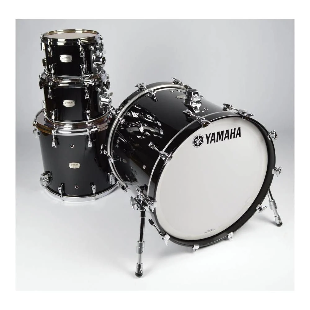 Yamaha Absolute Hybrid Maple 5-Piece Euro Drum Kit with Snare Drum, TH945B and HW880 Hardware Set - Solid Black