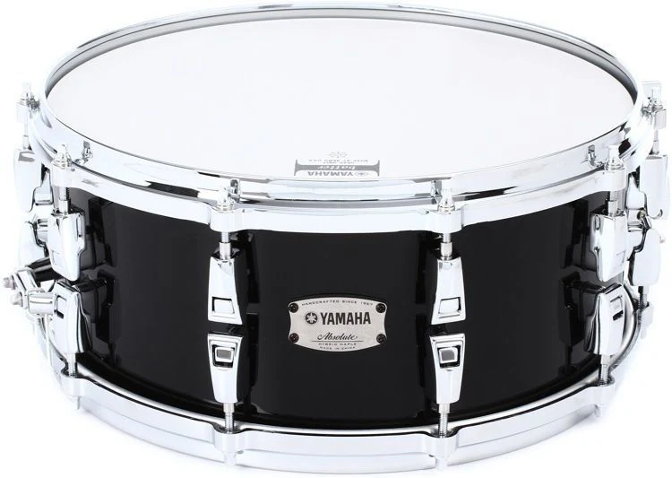 Yamaha Absolute Hybrid Maple 5-Piece Euro Drum Kit with Snare Drum, TH945B and HW880 Hardware Set - Solid Black - Image 2