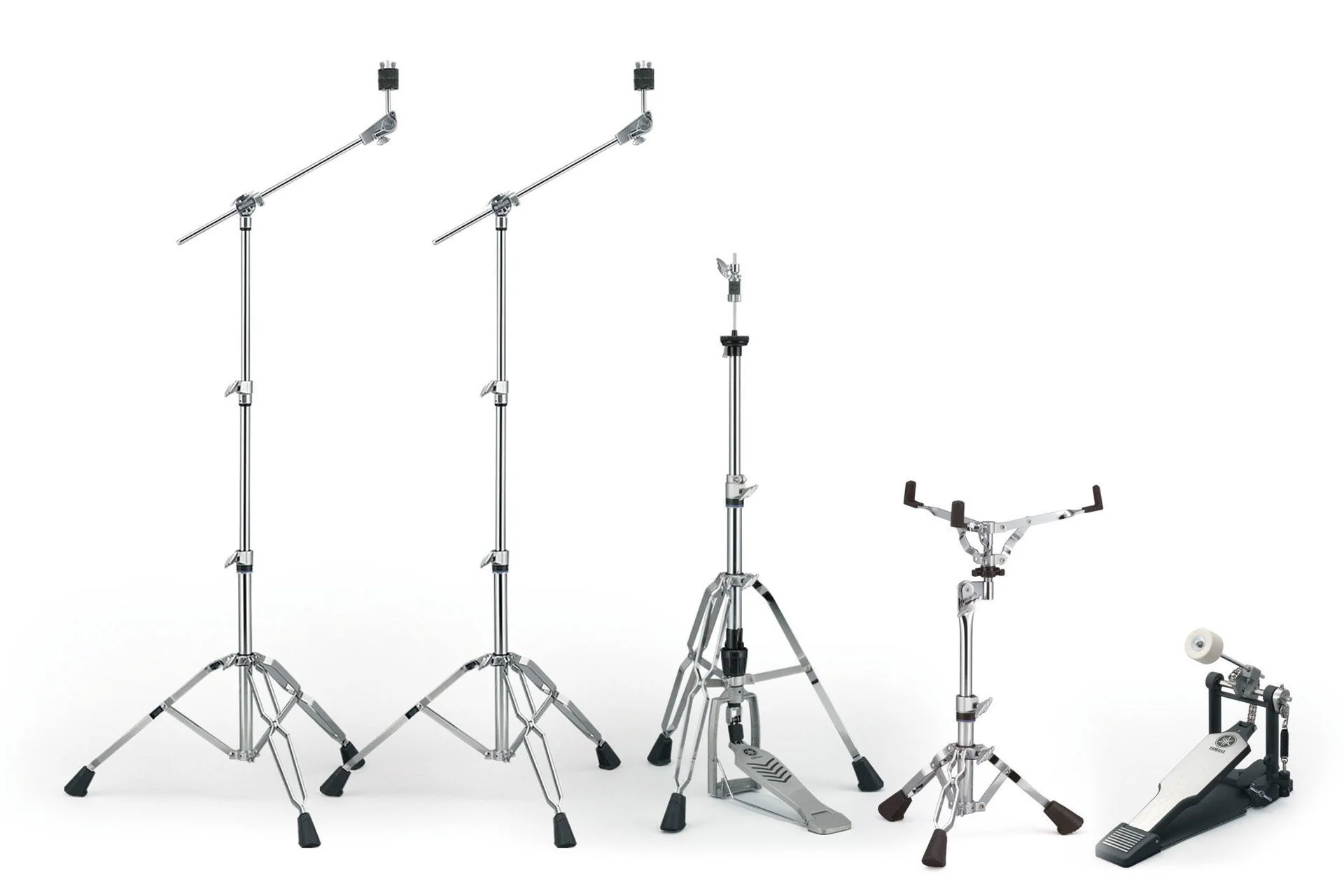 Yamaha Absolute Hybrid Maple 5-Piece Euro Drum Kit with Snare Drum, TH945B and HW880 Hardware Set - Solid Black - Image 4
