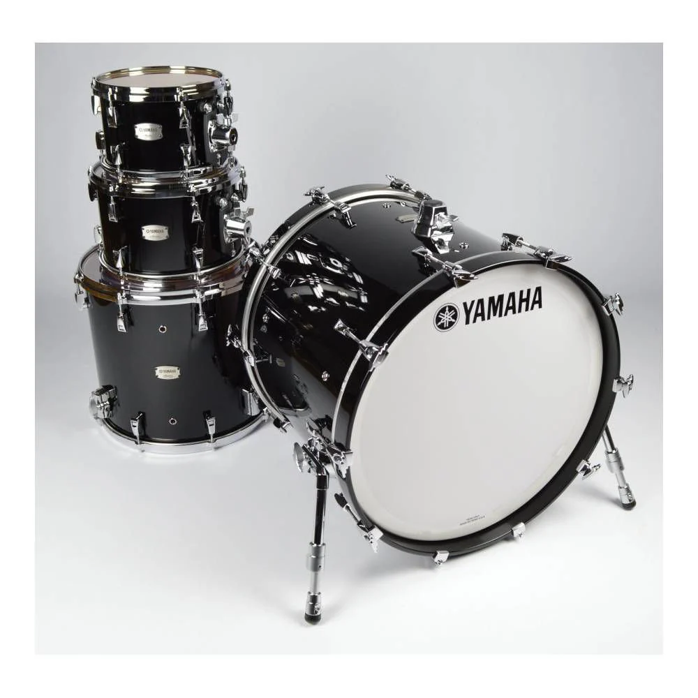Yamaha Absolute Hybrid Maple 5-Piece Euro Drum Kit with Snare Drum, TH945B and HW880 Hardware Set - Solid Black - Image 6