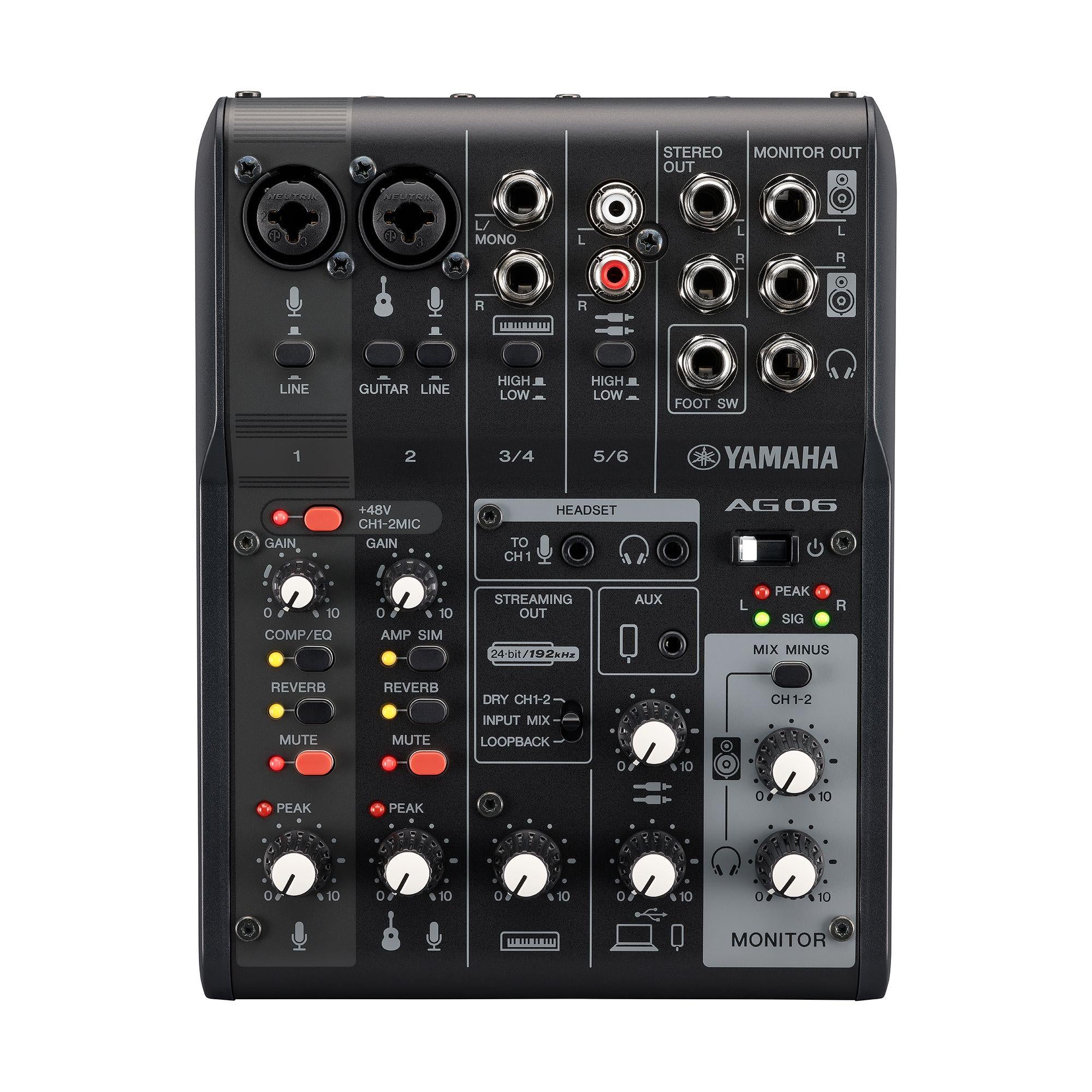 Yamaha AG06MK2 6 Channel Live Streaming Mixer with USB Interface - Black - Image 3