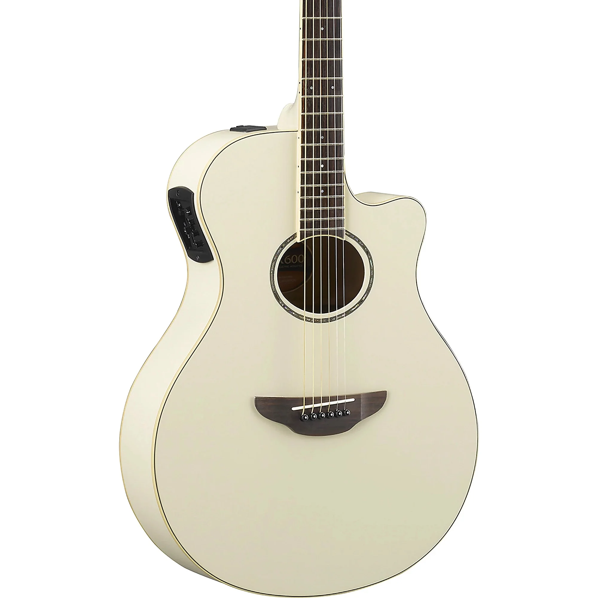 Yamaha APX600 Thinline Acoustic Guitar with Pickup - Vintage White - Image 3