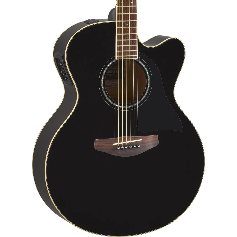 Yamaha CPX600 Cutaway Acoustic Guitar with Piezo Pickup - Black - Image 2