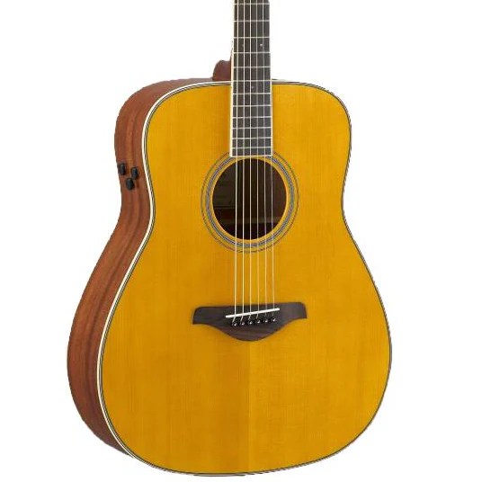Yamaha FG-TA TransAcoustic Dreadnought Acoustic Guitar - Vintage Tint - Image 3