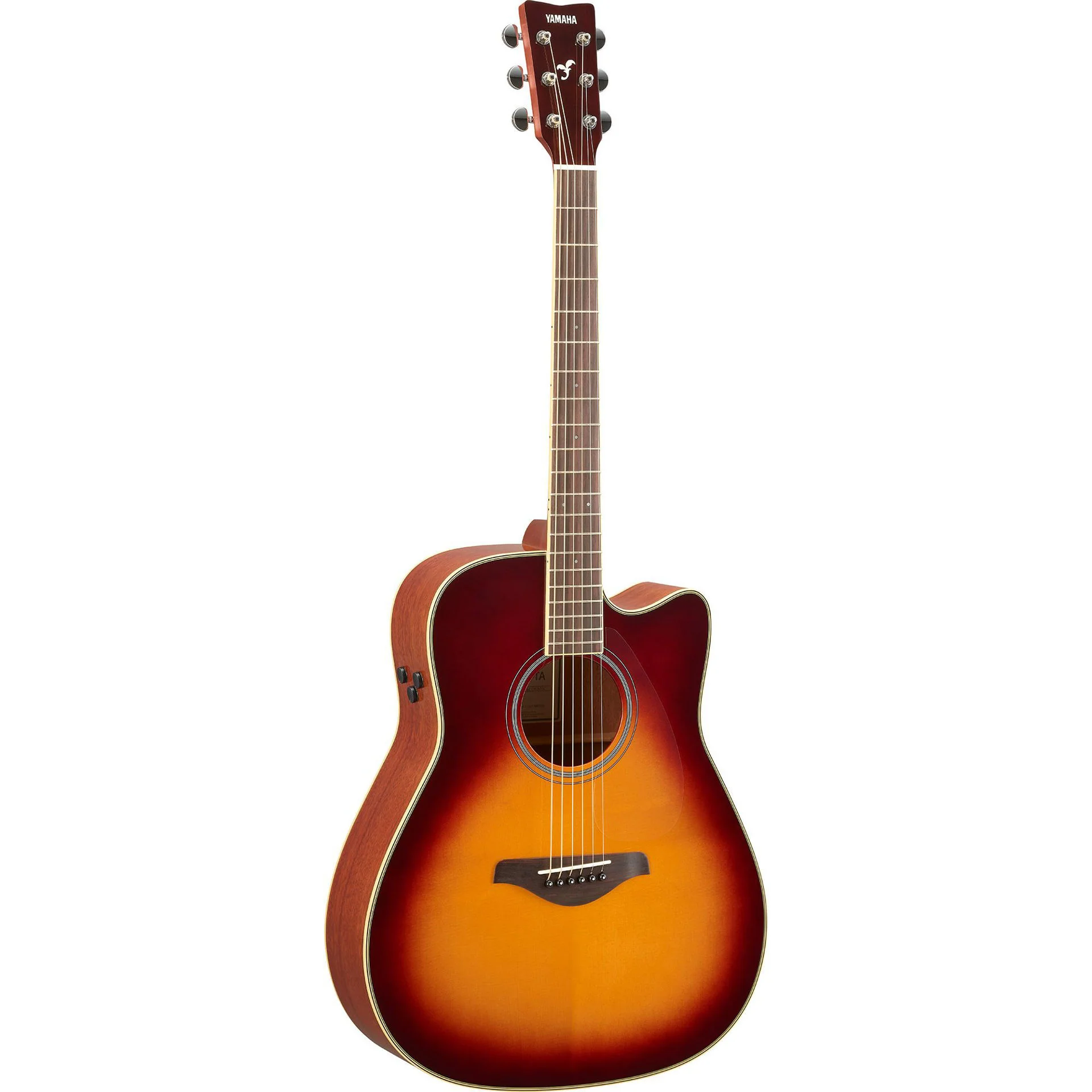 Yamaha FGC-TA Traditional Western Style Cutaway Acoustic Guitar Brown Sunburst - Image 2