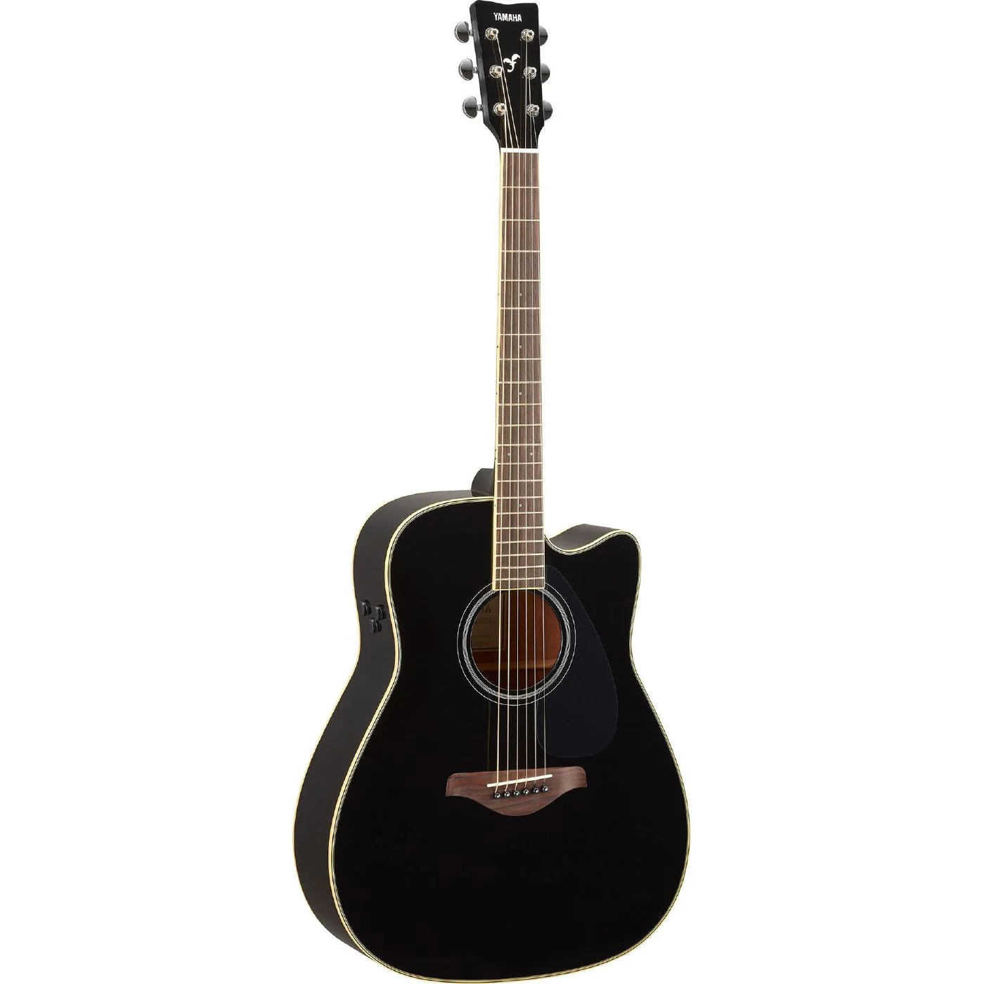 Yamaha FGC-TA Traditional Western Style Cutaway Acoustic Guitar Transatlantic Black - Image 2
