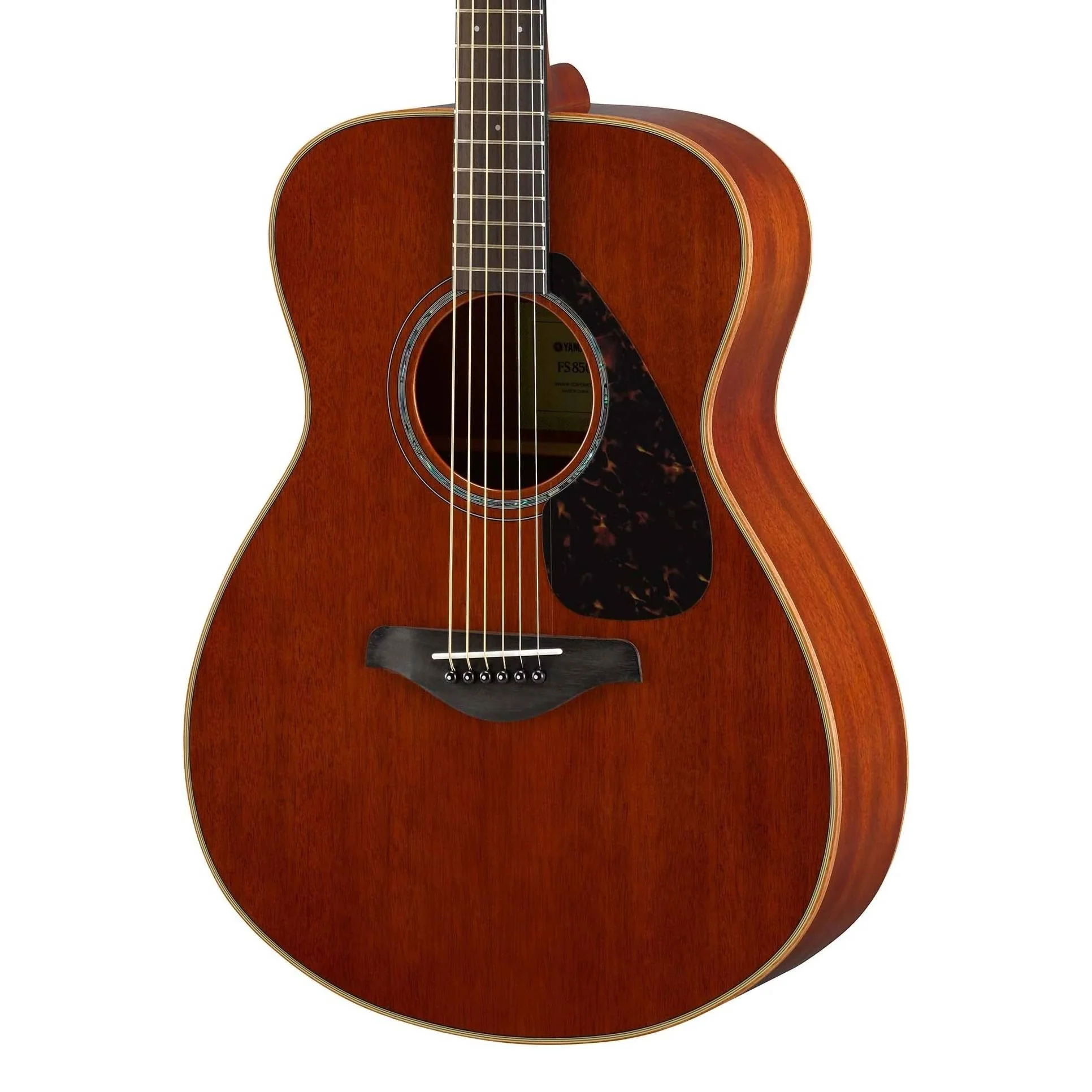 Yamaha FS850 Concert Size Acoustic Guitar with Solid Mahogany Top in Natural - Image 3