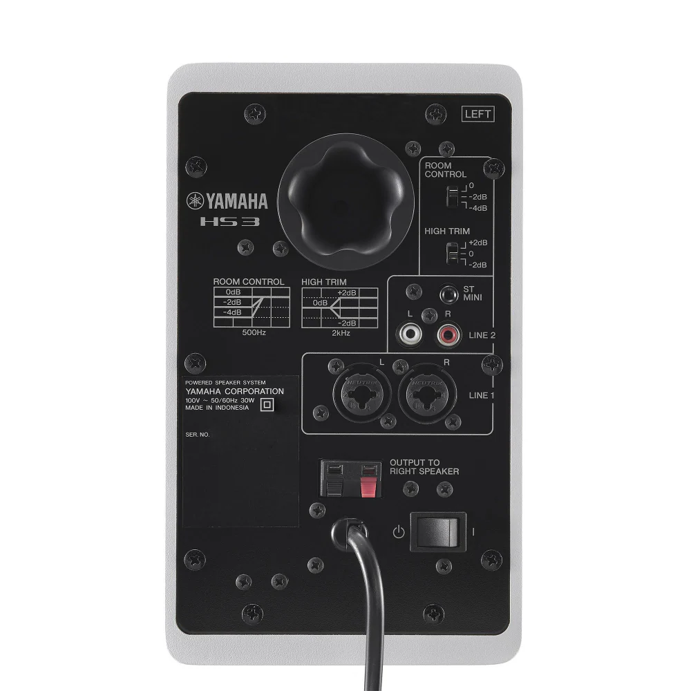 Yamaha HS3 3.5 Compact 2-Way Powered Studio Monitors in White - Image 3